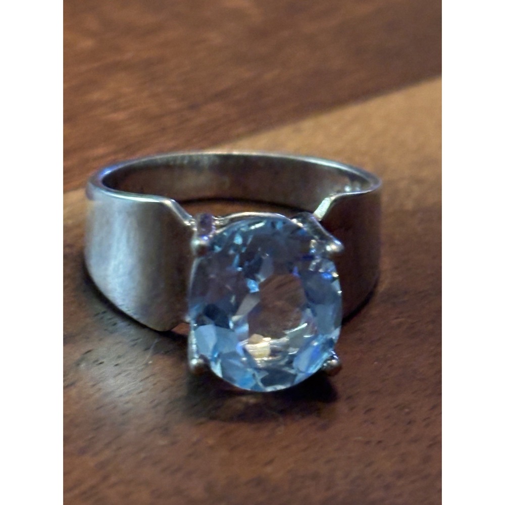 Vintage UTC Blue Topaz Sterling Silver Ring, Size 9